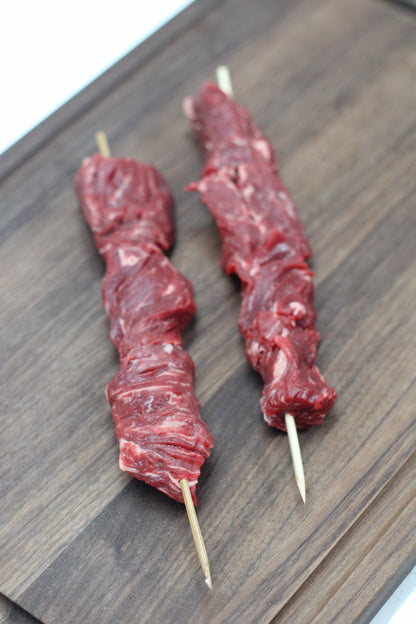Brochettes d’onglet de boeuf AAA (8 unités)
